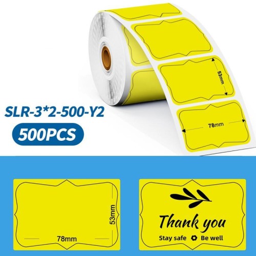 Etichette adesive per spedizioni Phomemo, 3 x 2 pollici, per stampanti PM241-BT/PM246S/D520-BT, colore giallo (Y2), 500 fogli