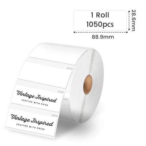 Etichette termiche Phomemo da 3 1/2 pollici × 1 1/8 pollici, confezione da 1050 pezzi, per stampanti PM241-BT/PM246S/D520-BT.