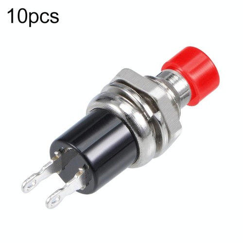 10 pz 7mm filo multicolore 2 pin interruttore a pulsante momentaneo (blu)