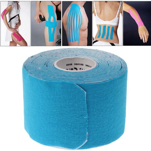 Sottosezione Nastro kinesiologico impermeabile Benda terapeutica per la cura dei muscoli sportivi (2,5 cm x 5 m) (Blu)