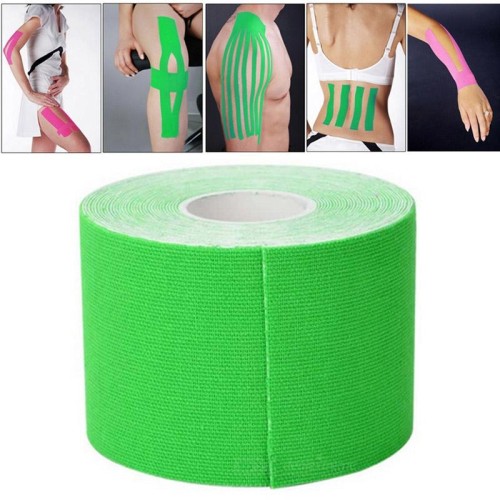Benda terapeutica per la cura dei muscoli sportivi, nastro sportivo impermeabile da 5 m, larghezza: 5 cm (verde)