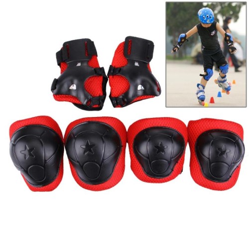 Set di protezioni per pattini a rotelle 6 in 1 per ginocchia, gomiti e polsi (blu scuro)