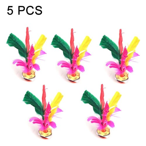 5 PCS Giocattolo per esercizi con piede colorato con calcio di piume, consegna a colori casuali