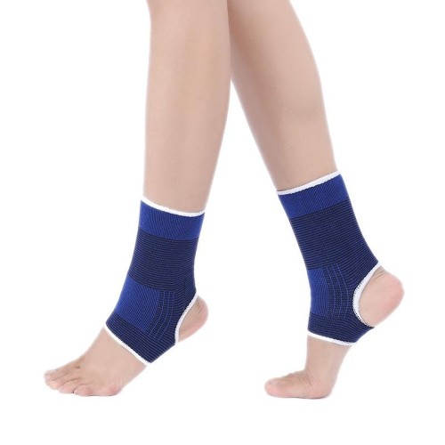 2 protezioni elastiche sportive per supporto caviglia, dimensioni: 19 x 8 cm (blu reale)