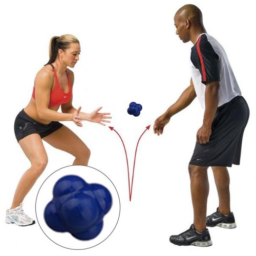 Palla di reazione esagonale Palla da allenamento per agilità e rapidità, coordinazione di mani e occhi da allenamento (blu)