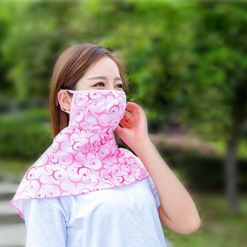 Sciarpe estive Maschera anti-UV Protezione per il collo da equitazione Respirare liberamente Maschera solare per esterni, consegna a colori casuali