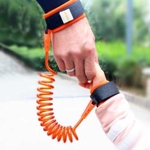 Imbracatura di sicurezza per bambini Guinzaglio per bambini Anti smarrimento del polso Corda di trazione Braccialetto anti-smarrimento, Lunghezza: 1,5 m (Arancione)