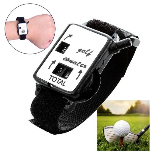 Contatore dell'aspetto dell'orologio manuale da golf portatile (nero)