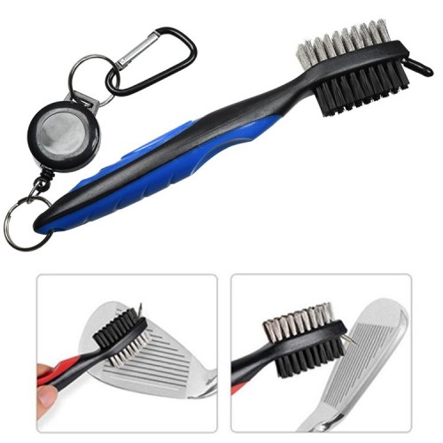 Set di pulizia della spazzola per la pulizia della fessura della pallina della spazzola per mazze da golf 2 pezzi (blu)