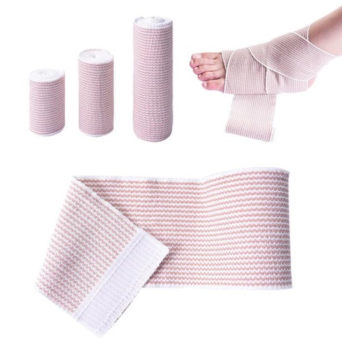 Fasciatura della vena protettiva di compressione autoadesiva ripetitiva e bendatura fissata ad alta elastica, specifica: dopo aver allungato 4,5 m (10 cm)