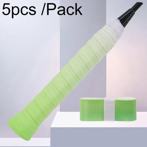 5 pezzi/confezione racchetta da badminton sfumata piatta antiscivolo assorbente del sudore colla per le mani (blu pavone)