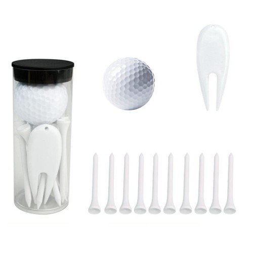 Kit di accessori per tee da golf con pallina cilindrica in PVC, specifiche: set bianco 1
