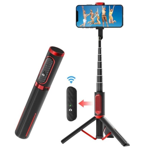 Supporto per telefono cellulare con telecomando per selfie stick M18 (nero opaco)