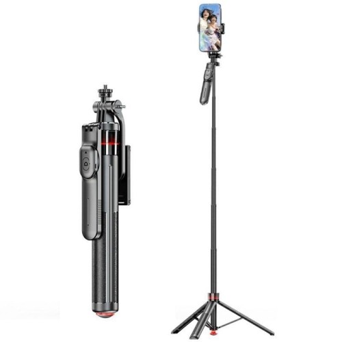F06 Treppiede automatico estensibile da 1300 mm con supporto per selfie stick a sgancio rapido