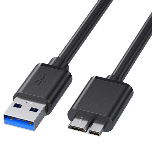 Cavo dati per box per hard disk esterno WG137 da USB 3.0 maschio a Micro-B maschio, lunghezza: 0,5 m (nero)