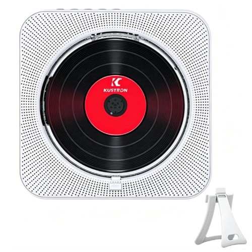 Lettore CD ricaricabile da parete KUSTRON, altoparlante Bluetooth, lettore musicale con custodia, spina UK (verde)