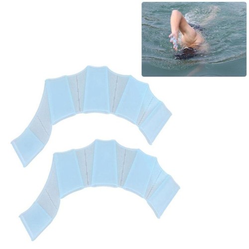 Guanti da nuoto in silicone flessibili per le dita (misura piccola) (blu)