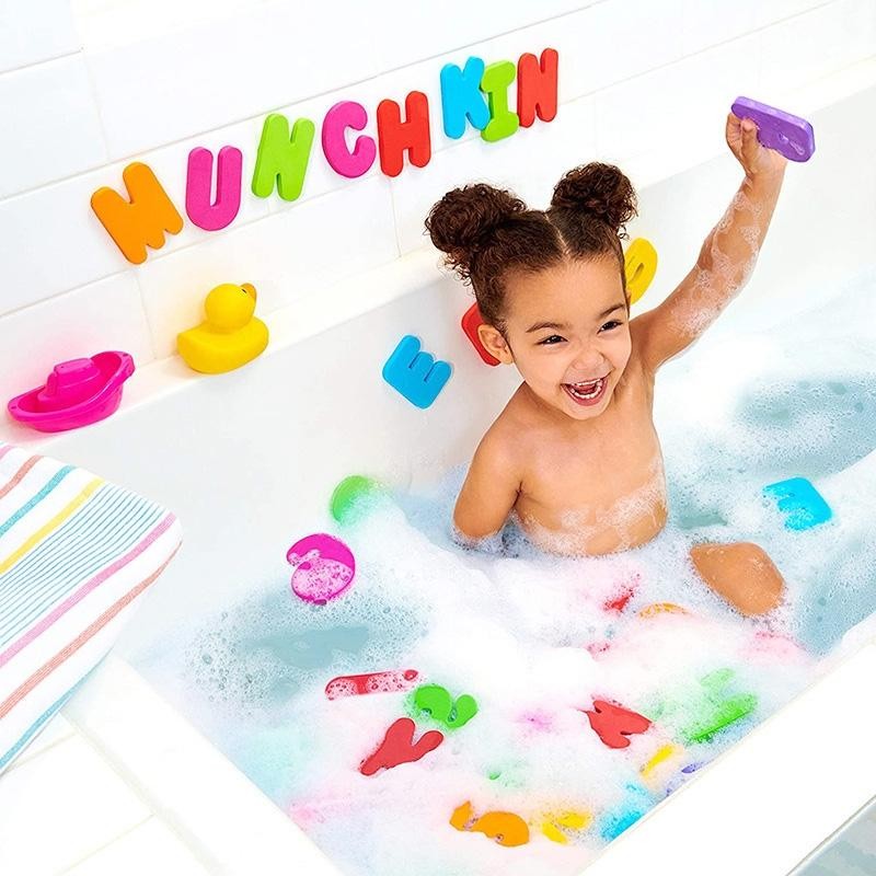 36 pz / set lettera alfanumerica puzzle giocattoli da bagno per bambini morbido EVA bambini giocattoli d'acqua per bambini per il bagno giocattolo di aspirazione precoce educativa