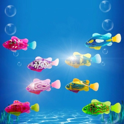 Giocattolo da doccia elettrico per bambini con simulazione di pesce con funzione di illuminazione e nuoto (consegna casuale a colori)