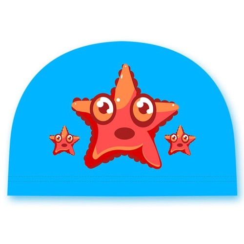 Cuffia da nuoto con protezione solare traspirante rivestita in PU impermeabile per bambini (barca a vela blu)