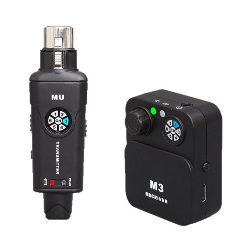 Sistema di monitoraggio auricolare wireless portatile MU-M3 per Stage XLR TX e 1 RX (nero)