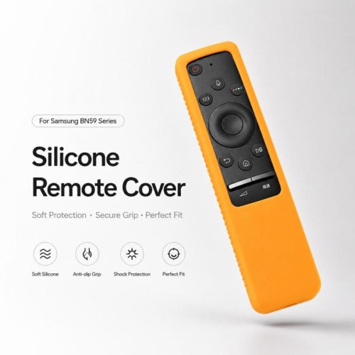 Custodia protettiva antiurto in morbido silicone XDcase per telecomando TV Samsung serie BN59 (giallo/verde)