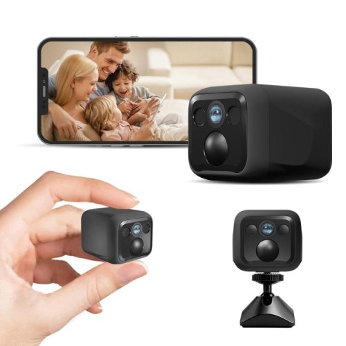 Telecamera di sicurezza Wi-Fi intelligente HD B01 per la casa, supporta la visione notturna e il rilevamento del movimento (nera)