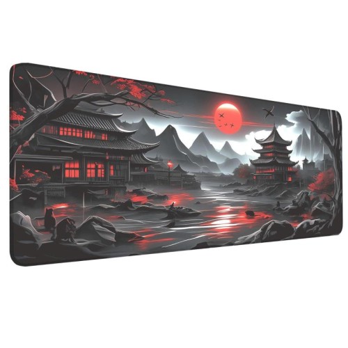 Tappetino per mouse antimacchia con paesaggio antico, tappetino da scrivania per tastiera e-sport, dimensioni: 30 x 60 x 0,2 cm (2)