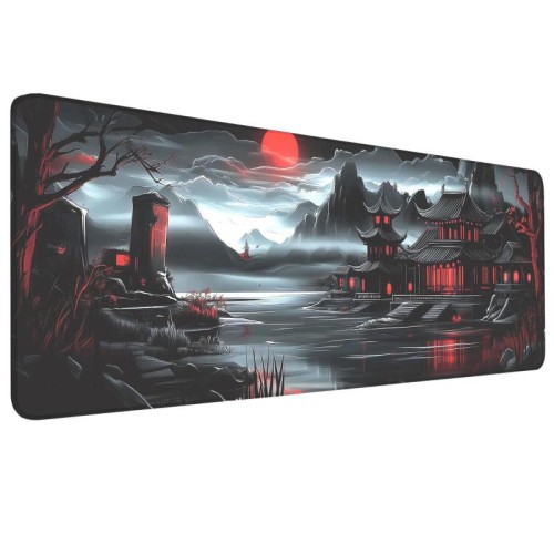Tappetino per mouse antimacchia con paesaggio antico, tappetino da scrivania per tastiera e-sport, dimensioni: 30 x 60 x 0,3 cm (9)