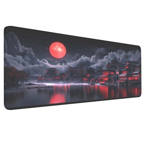 Tappetino per mouse antimacchia con paesaggio antico, tappetino da scrivania per tastiera da gioco e-sport, dimensioni: 30 x 70 x 0,2 cm (3)