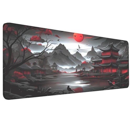 Tappetino per mouse antimacchia con paesaggio antico, tappetino da scrivania per tastiera e-sport, dimensioni: 30 x 70 x 0,3 cm (6)