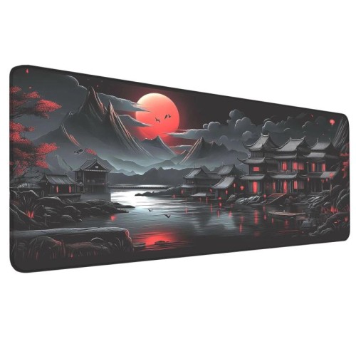 Tappetino per mouse antimacchia con paesaggio antico, tappetino da scrivania per tastiera e-sport, dimensioni: 30 x 80 x 0,2 cm (5)