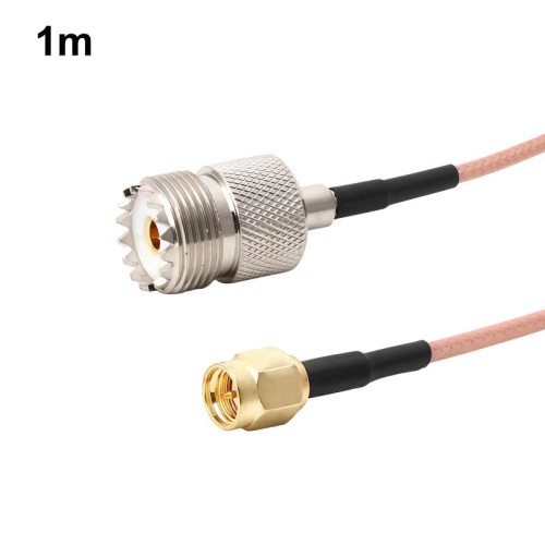 Cavo coassiale RG316 da SMA maschio a UHF femmina S0239, lunghezza: 1 m.