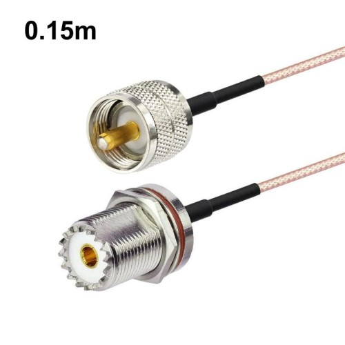 Cavo RF RG316 da UHF PL-259 a SO-239 maschio-femmina, lunghezza: 0,15 m