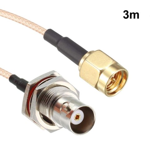Cavo coassiale RF RG316 da SMA maschio a BNC femmina, lunghezza: 3 m