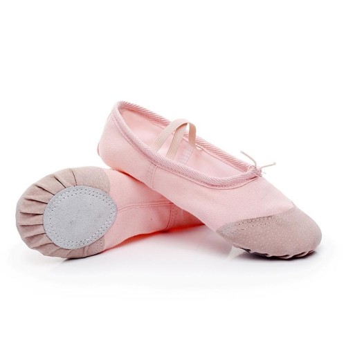 2 paia di scarpe da ballo morbide scarpe da ballo latino yoga scarpe sportive per bambini e adulti (color carne)