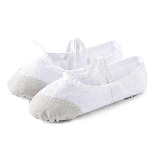 2 paia di scarpe da ballo morbide scarpe da ballo latino yoga scarpe sportive per bambini e adulti (bianco)