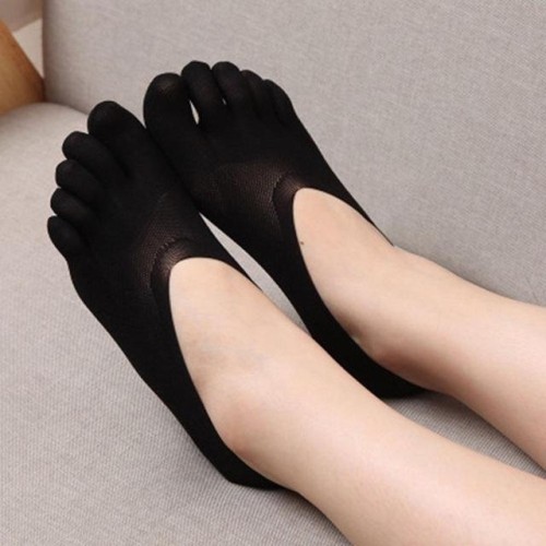 Calze da barca a cinque dita antiscivolo in silicone traspirante da donna estate Calze yoga, taglia: taglia unica