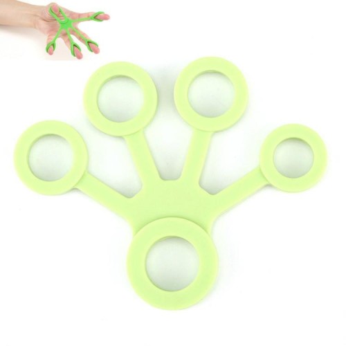 Anello di trazione a forma di ventaglio per dispositivo di allenamento per dita in silicone (verde scuro)