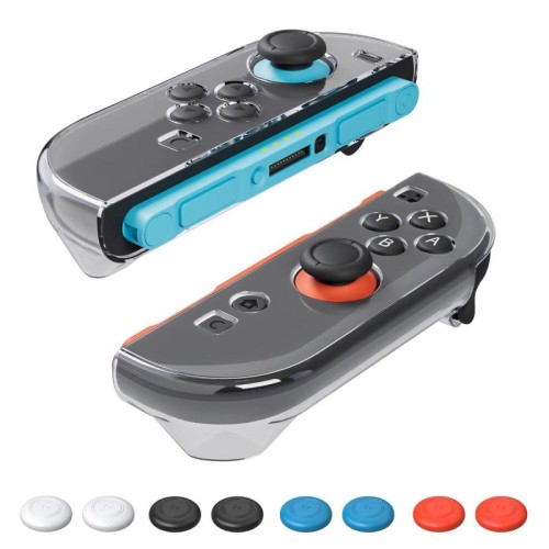 Set di 1 paio di custodie protettive in TPU trasparente e cappucci per joystick XDcase per Nintendo Switch / Switch OLED (trasparenti)