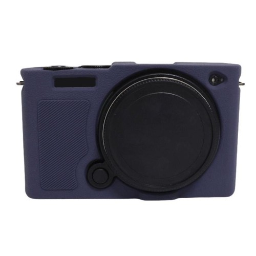 Custodia protettiva in morbido silicone con texture litchi per fotocamera Panasonic LUMIX S9 (blu scuro)