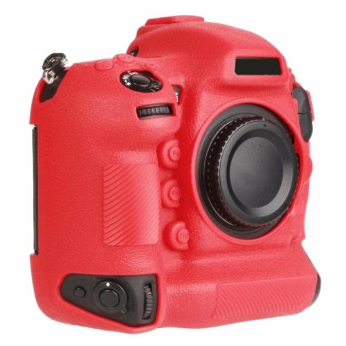 Custodia protettiva in morbido silicone con texture litchi per fotocamera Nikon D5 (rossa)