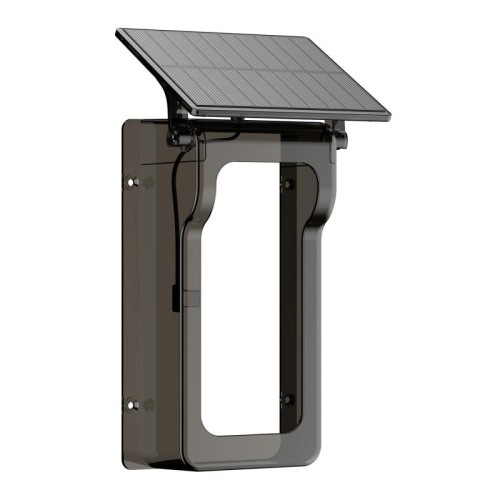 Copertura antipioggia con pannello solare da esterno HC-002, adatta per videocitofono 013D (nero trasparente)