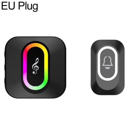 Campanello wireless intelligente impermeabile XY-809 per anziani e pazienti, con pulsante di chiamata di emergenza, spina di alimentazione: spina europea (nero)