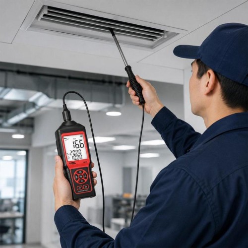 Anemometro termico portatile ad alta precisione SMART SENSOR AM866 (nero)