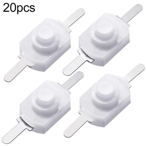 20 PCS YT-1208-YD Interruttore a pulsante per torcia a LED, stile: piedi dritti (bianco)