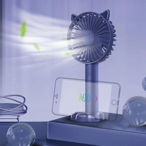 Ventilatore elettrico multifunzione da tavolo portatile N10, con controllo a 3 velocità (azzurro)