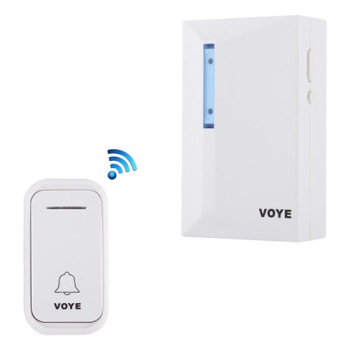 VOYE V015F Campanello senza fili con telecomando per musica domestica con 38 suoni di polifonia (bianco)