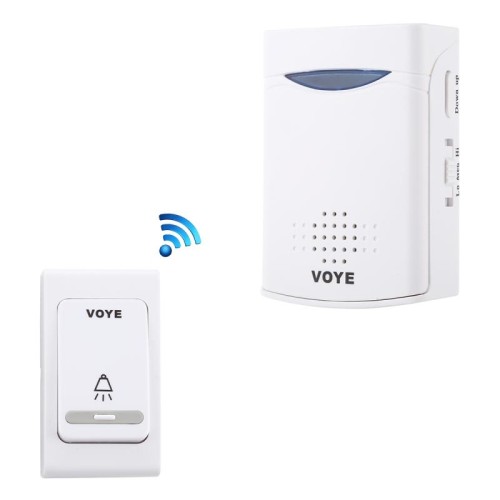 VOYE V006B Campanello senza fili con telecomando per musica domestica con 38 suoni di polifonia (bianco)