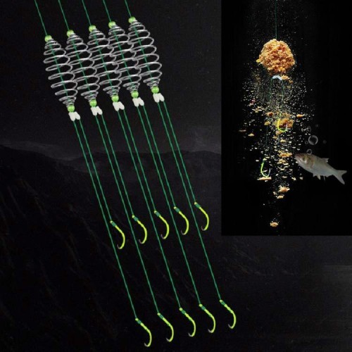 15 pezzi / 3 set amo doppio a trefolo amo da pesca a molla gruppo pesca alla carpa argento anti-avvolgimento, specifica: 9 (amo fluorescente)